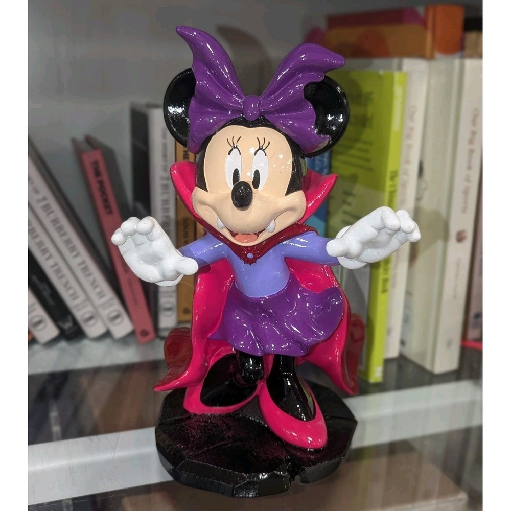 Minnie Mouse Halloween Figurine Disney Vampire Bat Trick or Treat 9" Spooky
